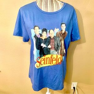 Seinfeld T-Shirt Large Blue Seinfeld Show Print Cotton / Poly Blend Soft Retro